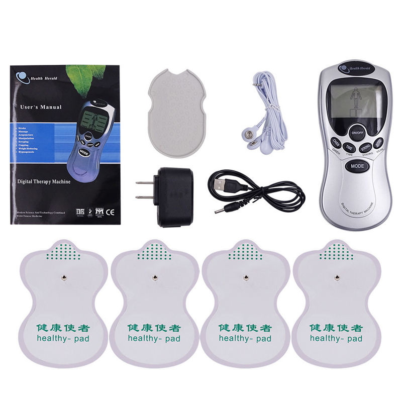 4 ways Electrode Pads Electric Tens Massage Machine Acupunture Digital Therapy Pulse Stimulator Body Slimming Neck 4 ways Electrode Pads Electric Tens Massage Machine Acupunture Digital Therapy Pulse Stimulator Body Slimming Neck