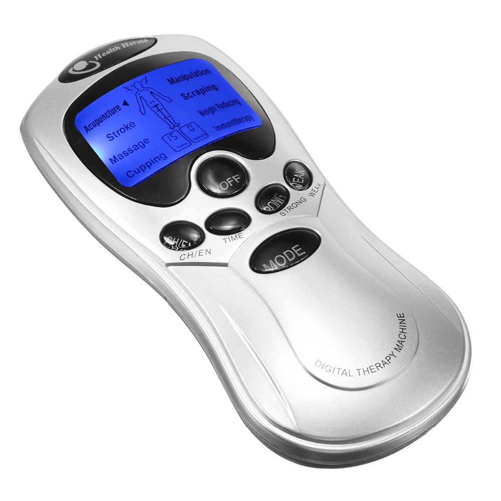 4 ways Electrode Pads Electric Tens Massage Machine Acupunture Digital Therapy Pulse Stimulator Body Slimming Neck 4 ways Electrode Pads Electric Tens Massage Machine Acupunture Digital Therapy Pulse Stimulator Body Slimming Neck