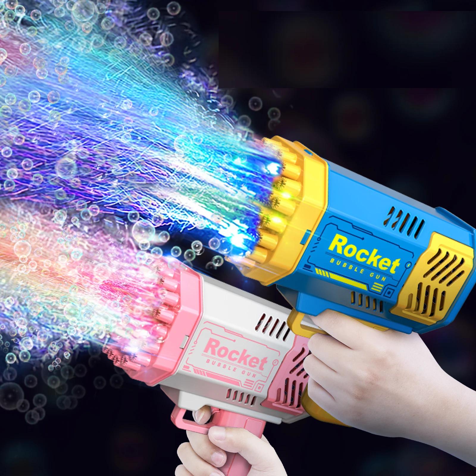 40 Holes Rocket Launcher Handheld Portable Electric Automatic Bubble Gun LED Light
