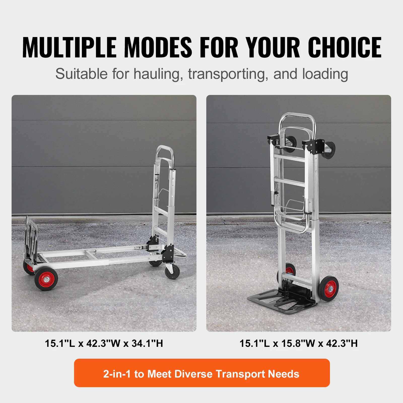 400 lbs Folding Hand Truck Lightweight Dolly with Wheels Foldable Luggage Utility Cart for Warehouse Transport Moving