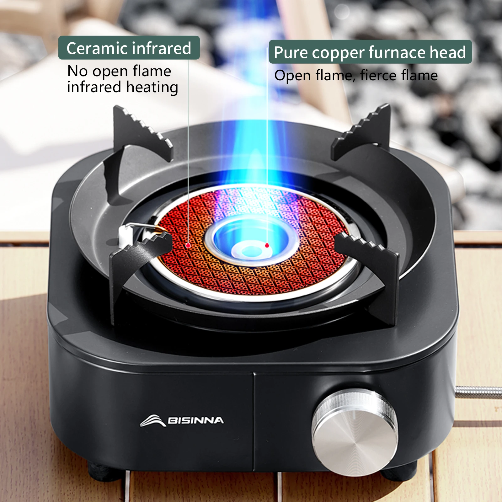 4000W High-power Infrared Stove Portable Lightweight Gas Burner Split Type Stove Outdoor Camping Supplies Picnic Hiking