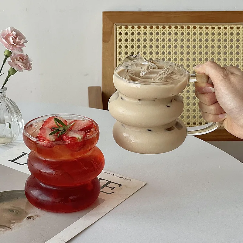 400ml Clear Heat Resistant Glass Coffee Mug Glass Latte Cup Milk Water Cocktail Glass Cup Dropshipping Small Niche