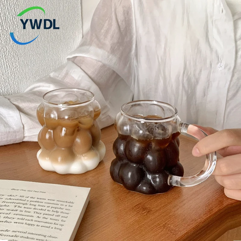 400ml Clear Heat Resistant Glass Coffee Mug Glass Latte Cup Milk Water Cocktail Glass Cup Dropshipping Small Niche