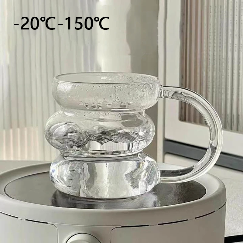 400ml Clear Heat Resistant Glass Coffee Mug Glass Latte Cup Milk Water Cocktail Glass Cup Dropshipping Small Niche