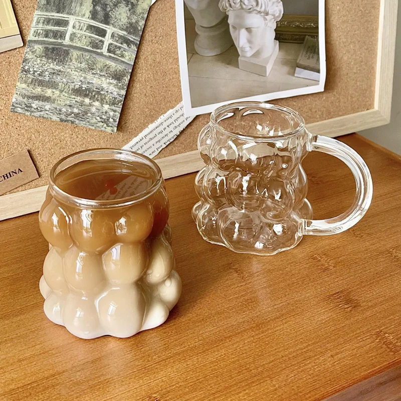 400ml Clear Heat Resistant Glass Coffee Mug Glass Latte Cup Milk Water Cocktail Glass Cup Dropshipping Small Niche