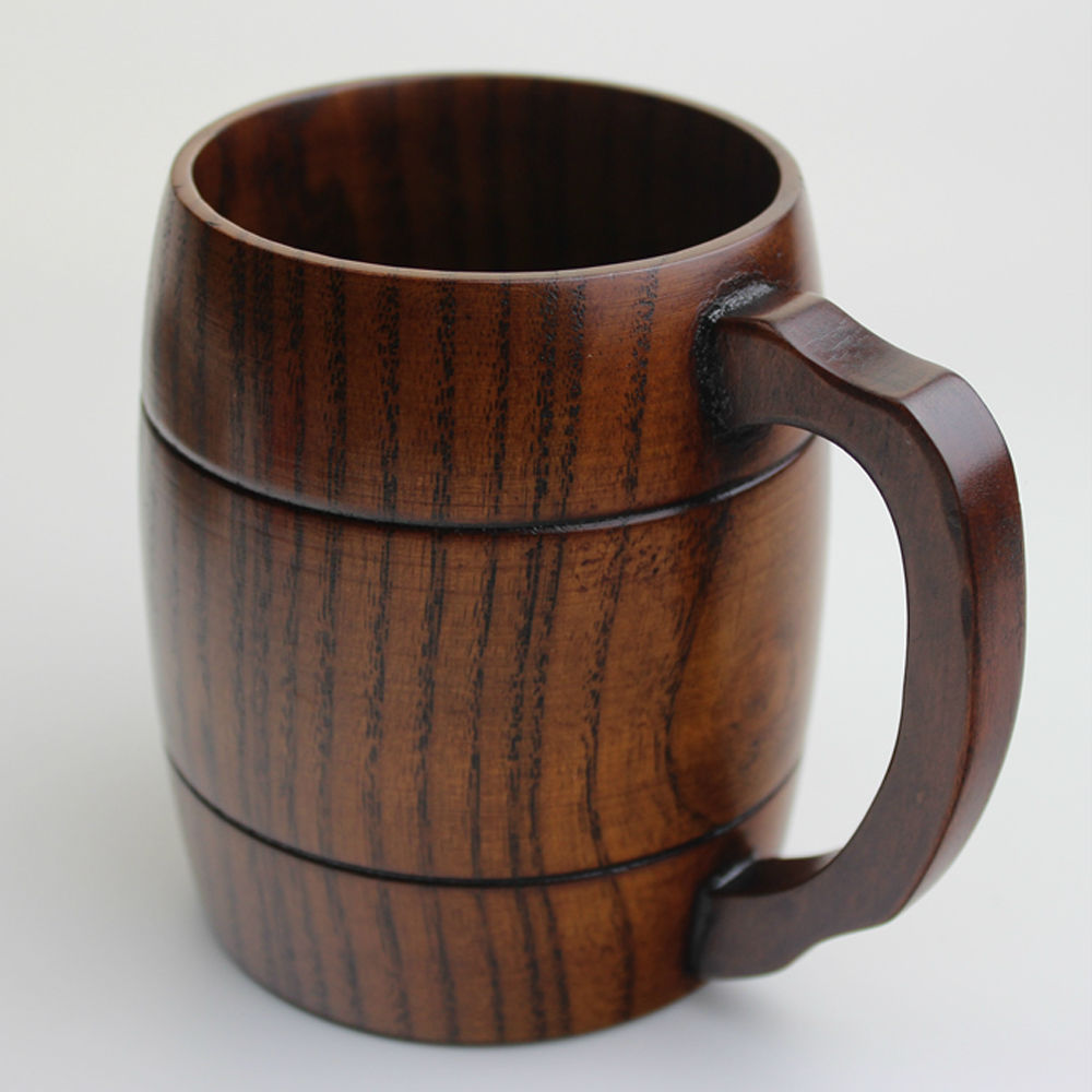 400ml Oak Wood Barrel Mug