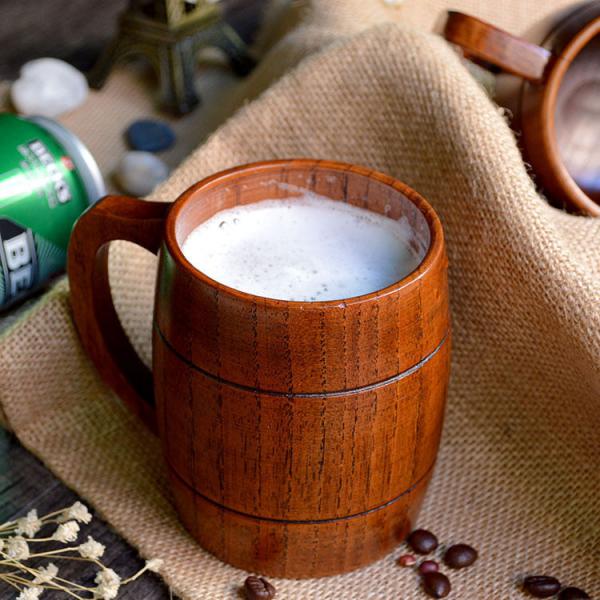 400ml Oak Wood Barrel Mug
