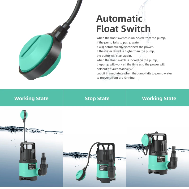 400W Submersible Water Pump 7500L/H Utility Thermoplastic Electric Portable Transfer Pool Pond Draining Sump Pump by 400W Submersible Water Pump 7500L/H Utility Thermoplastic Electric Portable Transfer Pool Pond Draining Sump Pump by
