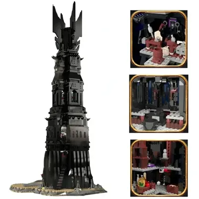 4059Pcs MOC Magical Rings Moc Building Block Creativity Movie Series Orthanc Tower Architecture Model Street View Toy