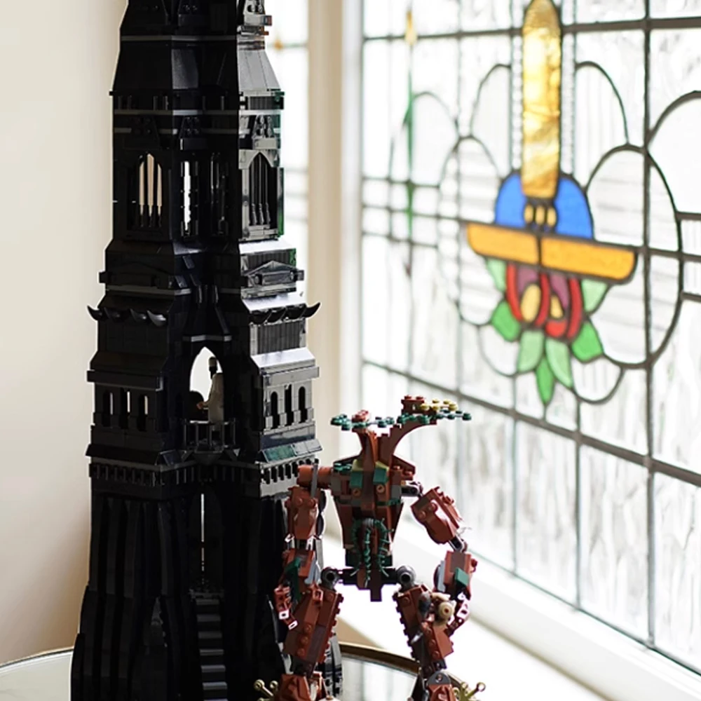 4059Pcs MOC Magical Rings Moc Building Block Creativity Movie Series Orthanc Tower Architecture Model Street View Toy