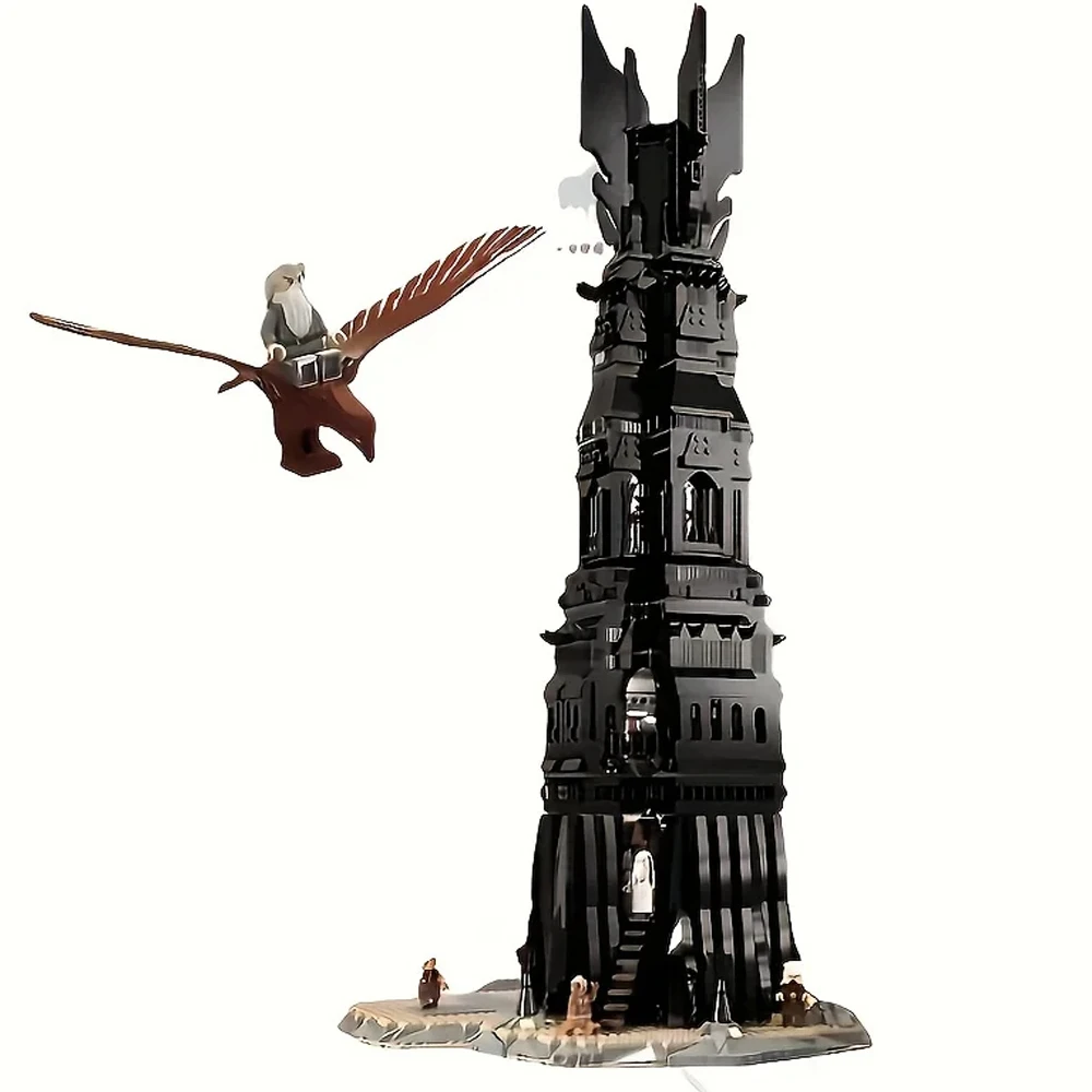 4059Pcs MOC Magical Rings Moc Building Block Creativity Movie Series Orthanc Tower Architecture Model Street View Toy