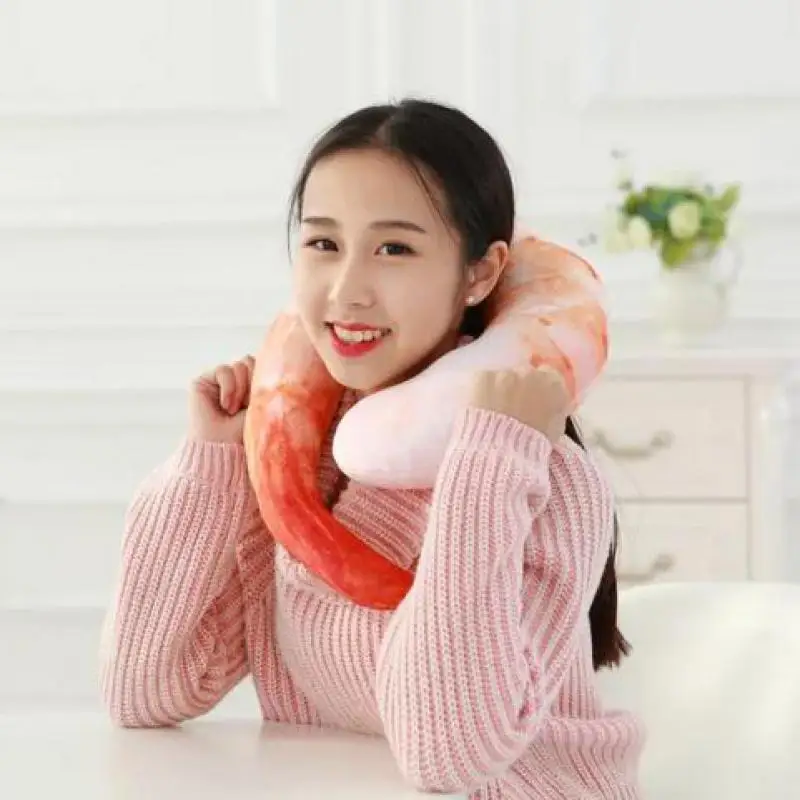 40cm Creative Plush Peeled Prawns Stuffed Animals Plush Toys U Neckpillow Shrimp Cushion Pillow Kids Toys Birthday Gift 40cm Creative Plush Peeled Prawns Stuffed Animals Plush Toys U Neckpillow Shrimp Cushion Pillow Kids Toys Birthday Gift
