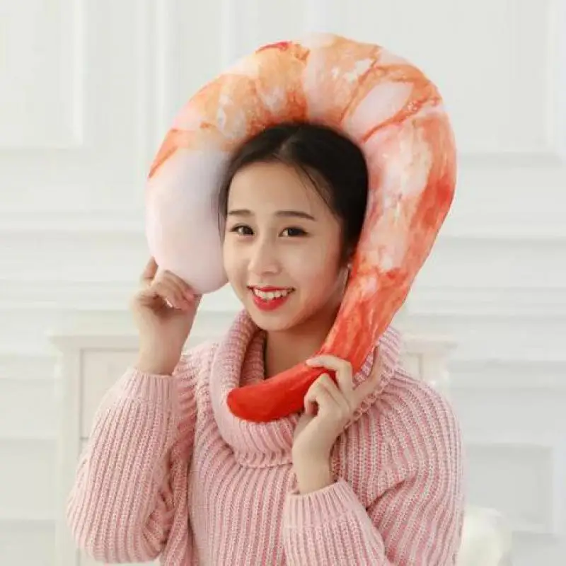 40cm Creative Plush Peeled Prawns Stuffed Animals Plush Toys U Neckpillow Shrimp Cushion Pillow Kids Toys Birthday Gift 40cm Creative Plush Peeled Prawns Stuffed Animals Plush Toys U Neckpillow Shrimp Cushion Pillow Kids Toys Birthday Gift