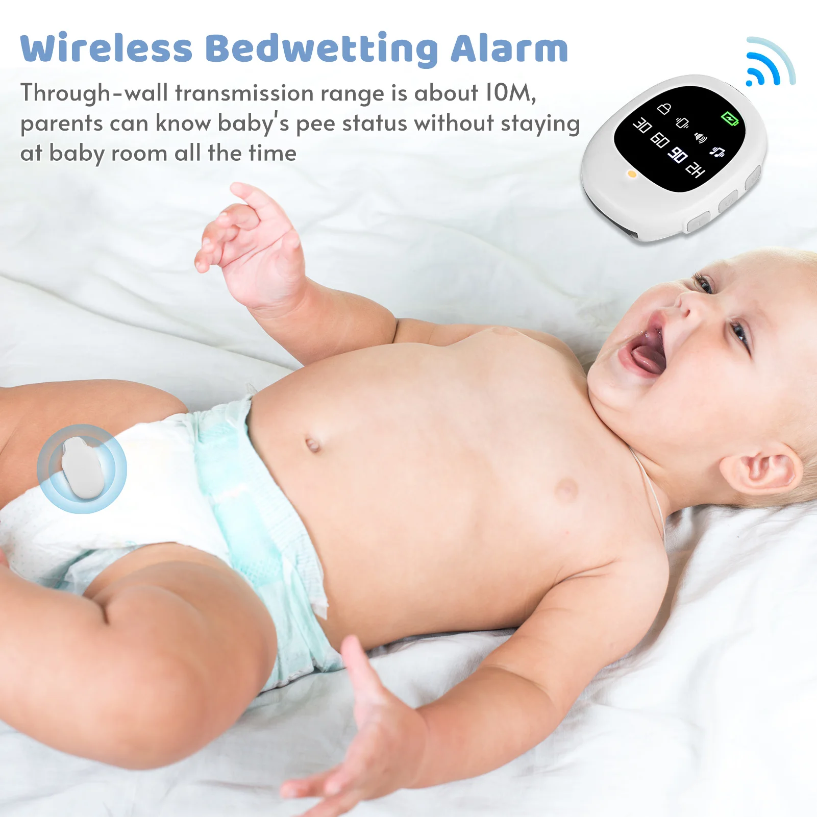 40M Wireless Bedwetting Alarm Adults Elder Potty Training Sensor Enuresis Bedwetting Alarm with Wristband for Kids 40M Wireless Bedwetting Alarm Adults Elder Potty Training Sensor Enuresis Bedwetting Alarm with Wristband for Kids