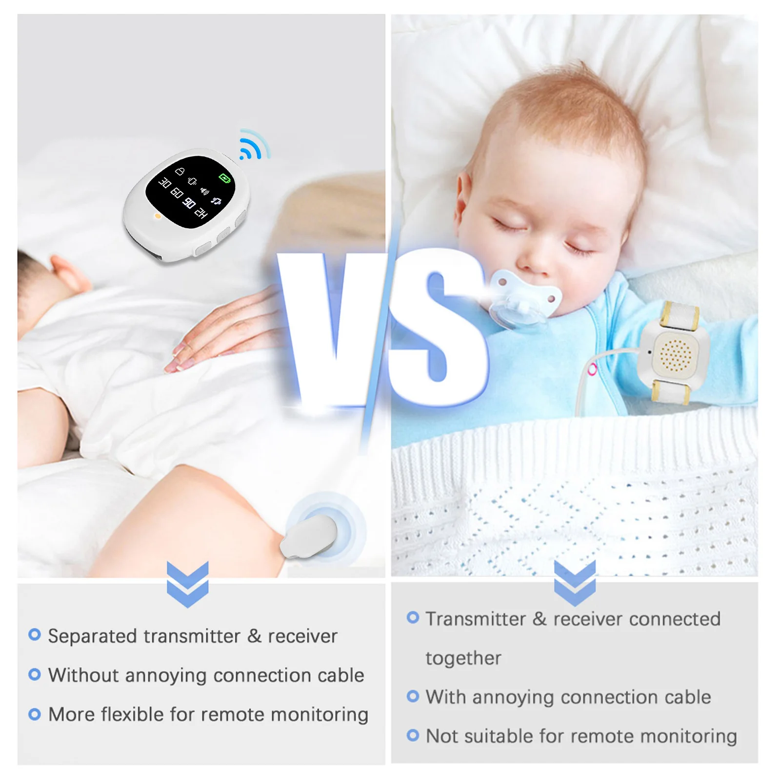 40M Wireless Bedwetting Alarm Adults Elder Potty Training Sensor Enuresis Bedwetting Alarm with Wristband for Kids 40M Wireless Bedwetting Alarm Adults Elder Potty Training Sensor Enuresis Bedwetting Alarm with Wristband for Kids