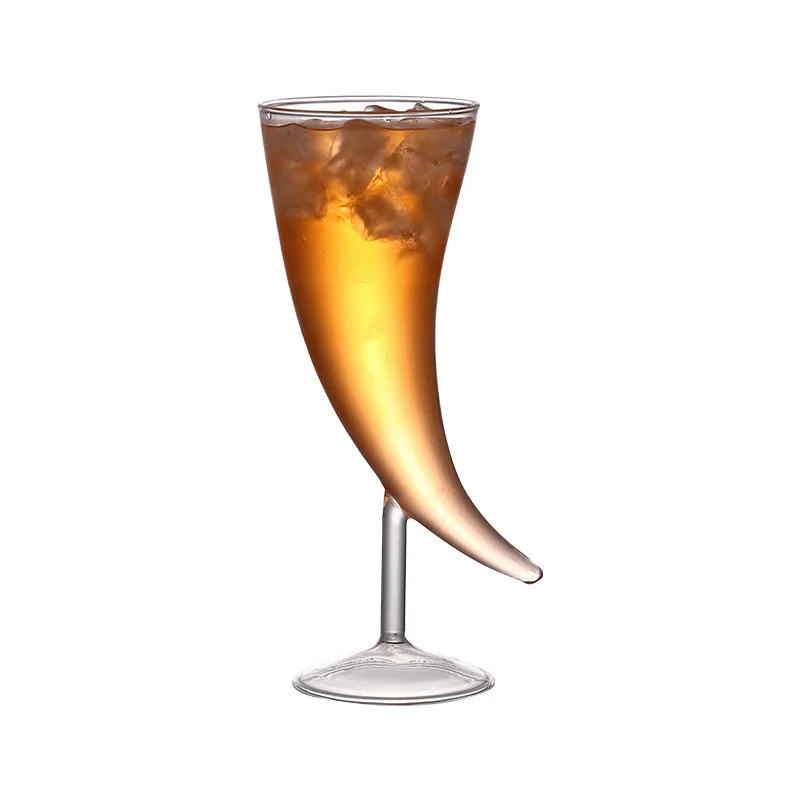 410ml High Borosilicate Horn Shape Cocktail Martini Beer Drinking Glass Cup Creative Cocktail Glasses 410ml High Borosilicate Horn Shape Cocktail Martini Beer Drinking Glass Cup Creative Cocktail Glasses