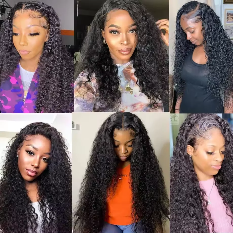 42 40 30Inch 300 Density 13×6 Hd Lace Frontal Wig Water Deep Wave Human Hair Wigs 100% Lace Curly Wigs For Black Women