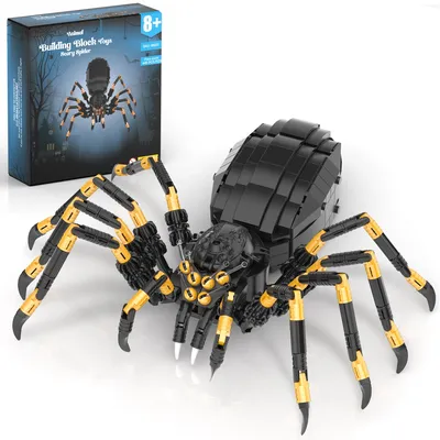 445pcs Creative Wild Animals Spider Building Blocks Set Micro Blocks Assembly Black Spider Model Kit Horror Halloween 445pcs Creative Wild Animals Spider Building Blocks Set Micro Blocks Assembly Black Spider Model Kit Horror Halloween