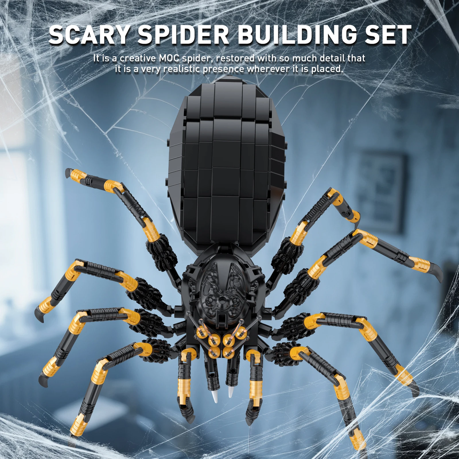 445pcs Creative Wild Animals Spider Building Blocks Set Micro Blocks Assembly Black Spider Model Kit Horror Halloween 445pcs Creative Wild Animals Spider Building Blocks Set Micro Blocks Assembly Black Spider Model Kit Horror Halloween