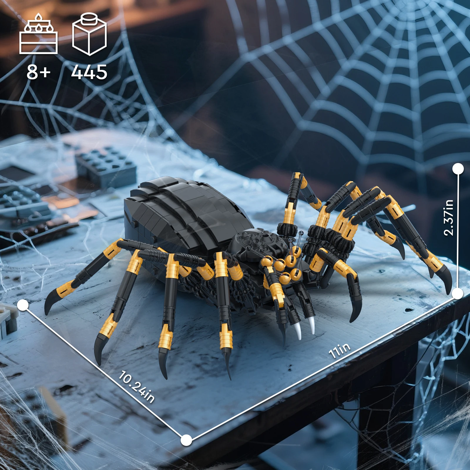 445pcs Creative Wild Animals Spider Building Blocks Set Micro Blocks Assembly Black Spider Model Kit Horror Halloween 445pcs Creative Wild Animals Spider Building Blocks Set Micro Blocks Assembly Black Spider Model Kit Horror Halloween