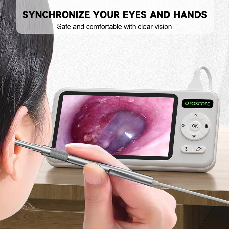 4.5 Inch Digital Otoscope HD1080P 3.9mm Ear Picker Ear Camera 6 LEDs Ear Wax Removal Tool Ear Cleaning Stick For Child