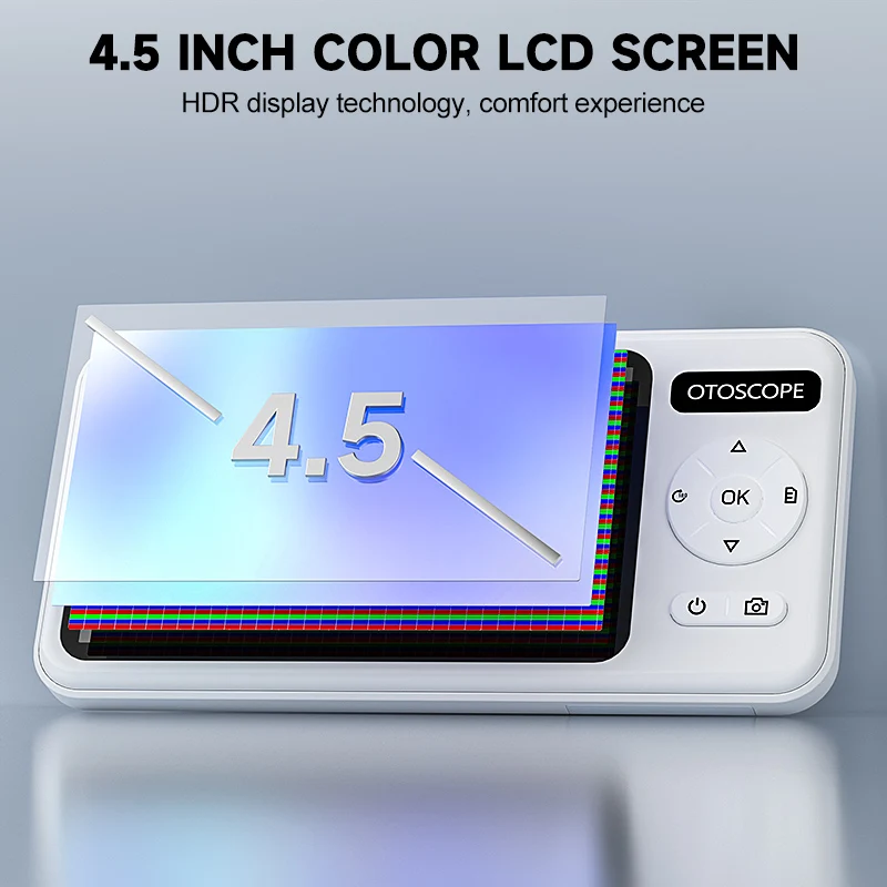 4.5 Inch Digital Otoscope HD1080P 3.9mm Ear Picker Ear Camera 6 LEDs Ear Wax Removal Tool Ear Cleaning Stick For Child