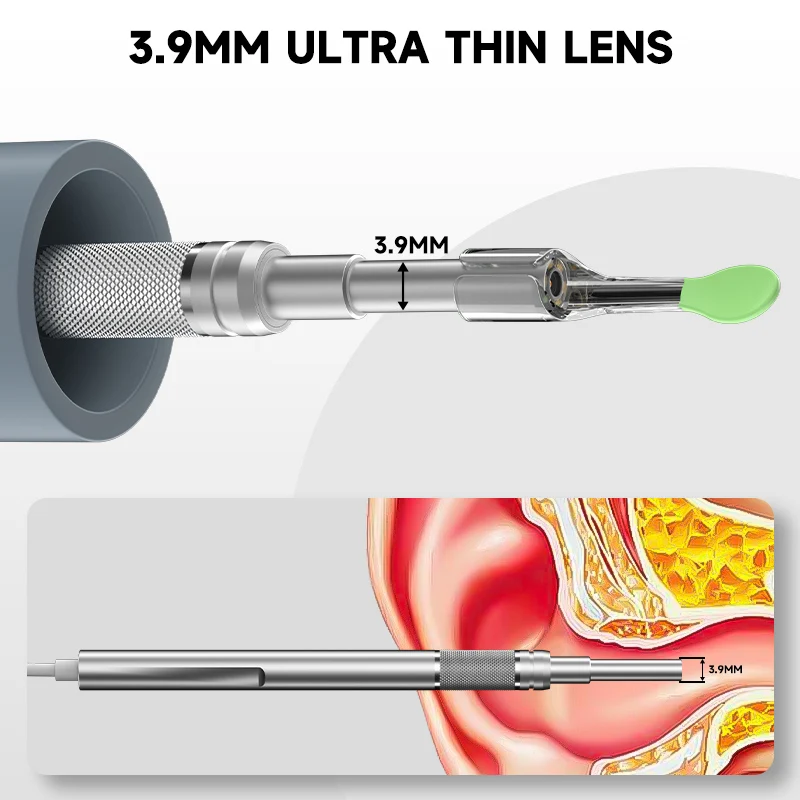 4.5 Inch Digital Otoscope HD1080P 3.9mm Ear Picker Ear Camera 6 LEDs Ear Wax Removal Tool Ear Cleaning Stick For Child