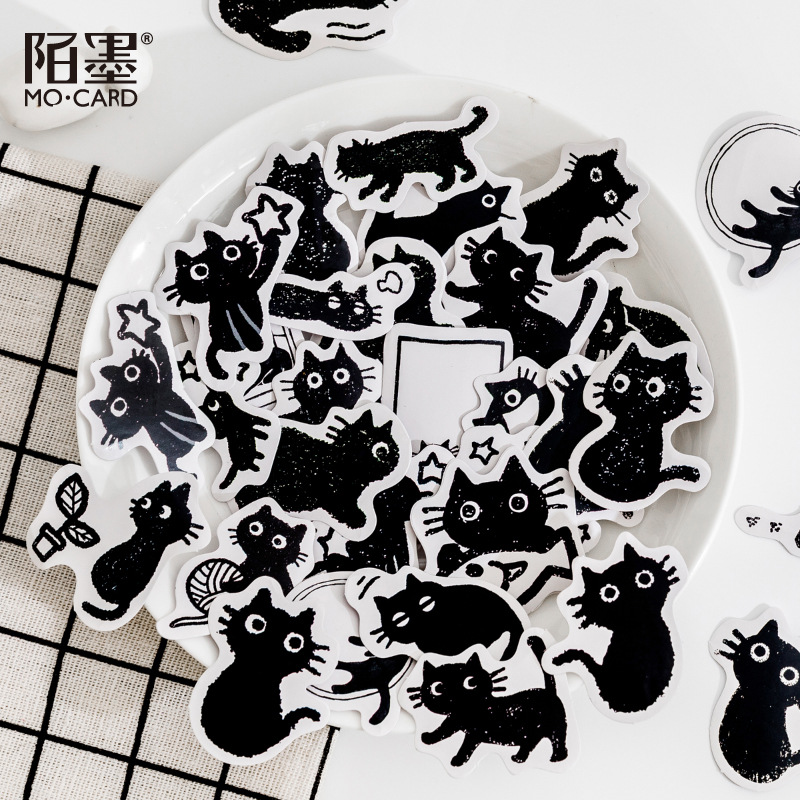 45 Pcs Black Cat Theme Stickers Decoration Kawaii Cute Cats Stickers Self Adhesive Scrapbooking Stickers For Laptop 45 Pcs Black Cat Theme Stickers Decoration Kawaii Cute Cats Stickers Self Adhesive Scrapbooking Stickers For Laptop