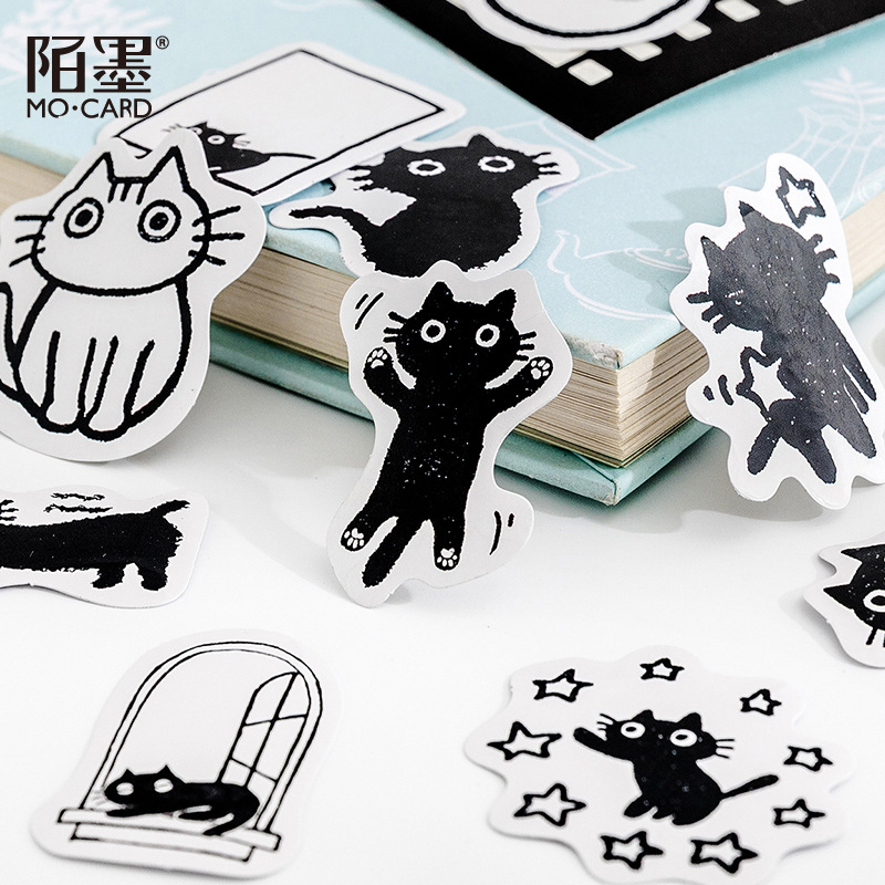 45 Pcs Black Cat Theme Stickers Decoration Kawaii Cute Cats Stickers Self Adhesive Scrapbooking Stickers For Laptop 45 Pcs Black Cat Theme Stickers Decoration Kawaii Cute Cats Stickers Self Adhesive Scrapbooking Stickers For Laptop