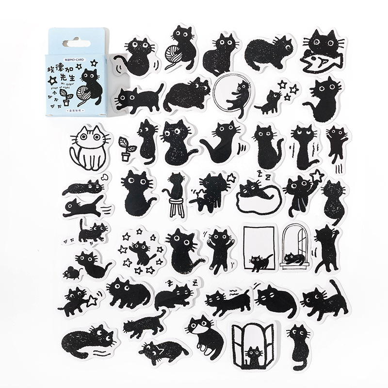 45 Pcs Black Cat Theme Stickers Decoration Kawaii Cute Cats Stickers Self Adhesive Scrapbooking Stickers For Laptop 45 Pcs Black Cat Theme Stickers Decoration Kawaii Cute Cats Stickers Self Adhesive Scrapbooking Stickers For Laptop