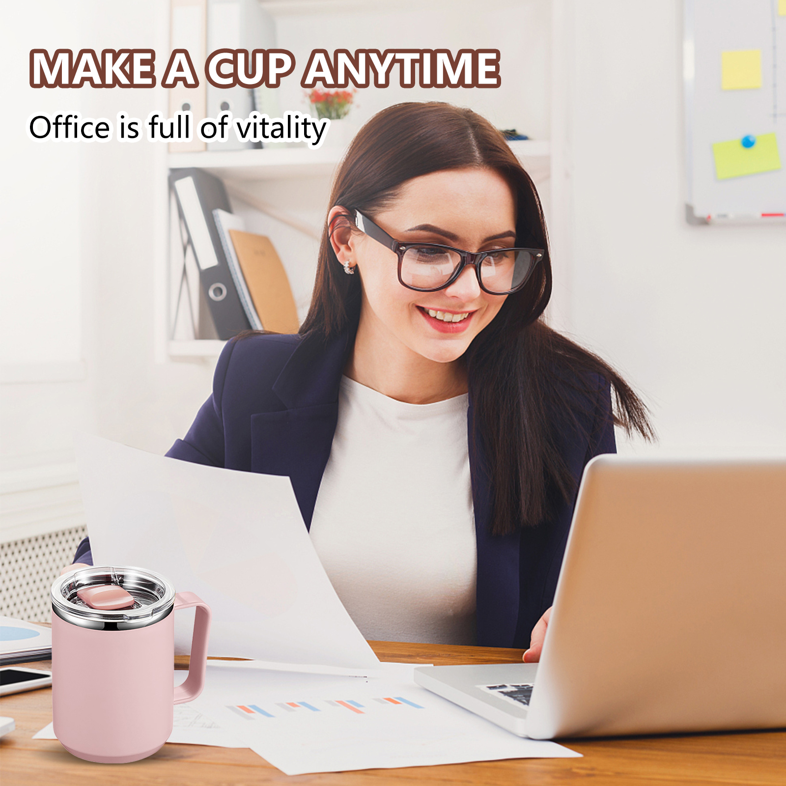 450ml Metal Coffee Tumbler with Cover