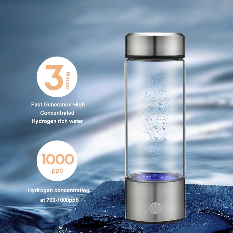 450ml Portable Hydrogen Water Generator 3 Minutes Mode High Concentration Hydrogen Water Generator