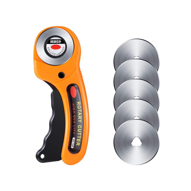 45mm Rotary Cutter Set Leather Craft Cutting Tool with Ergonomic Handle for DIY Fabric Patchworking Sewing Quilting 45mm Rotary Cutter Set Leather Craft Cutting Tool with Ergonomic Handle for DIY Fabric Patchworking Sewing Quilting