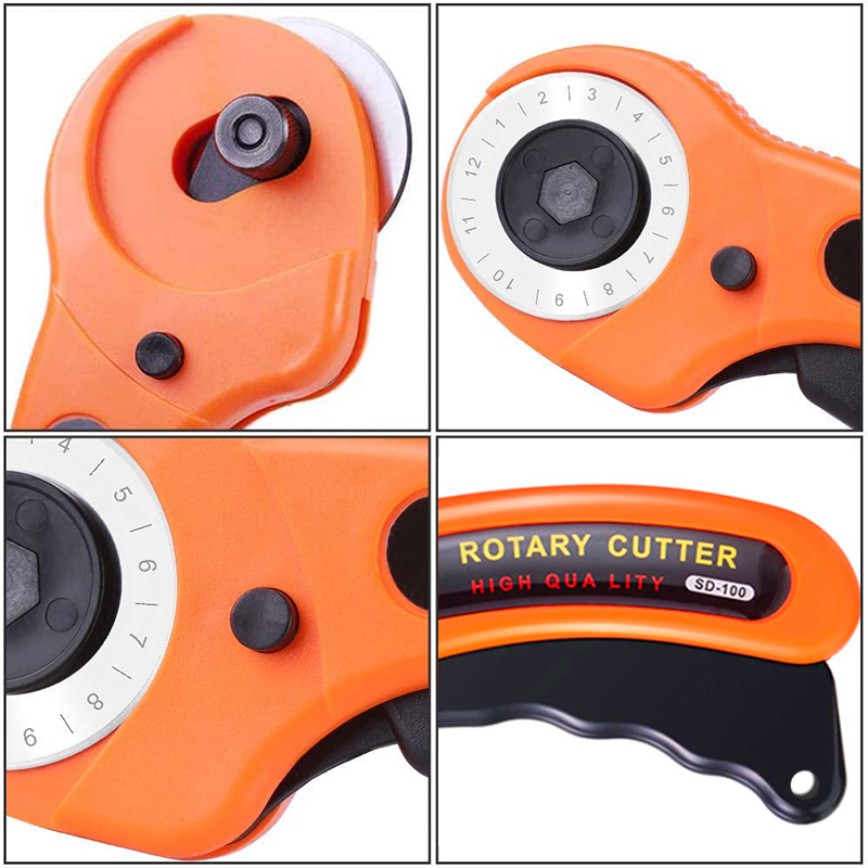 45mm Rotary Cutter Set Leather Craft Cutting Tool with Ergonomic Handle for DIY Fabric Patchworking Sewing Quilting