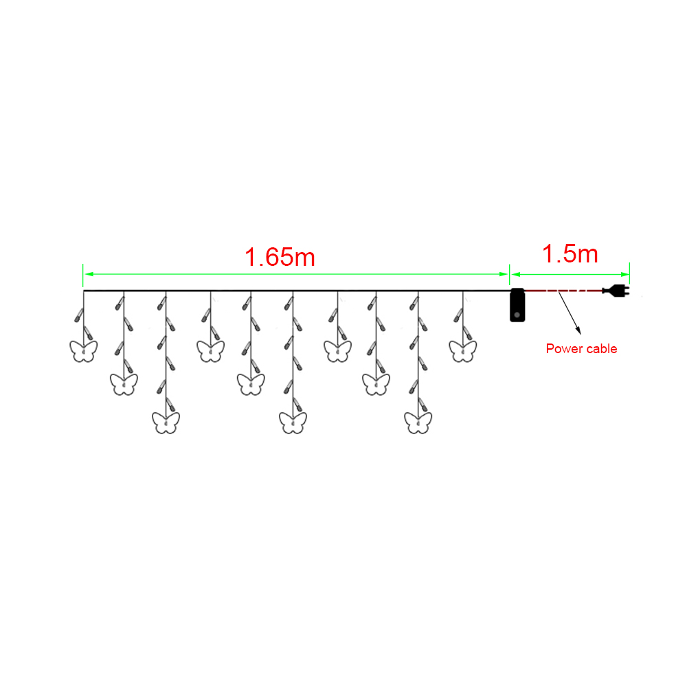 48 Butterfly LED String Lights Decor 48 Butterfly LED String Lights Decor