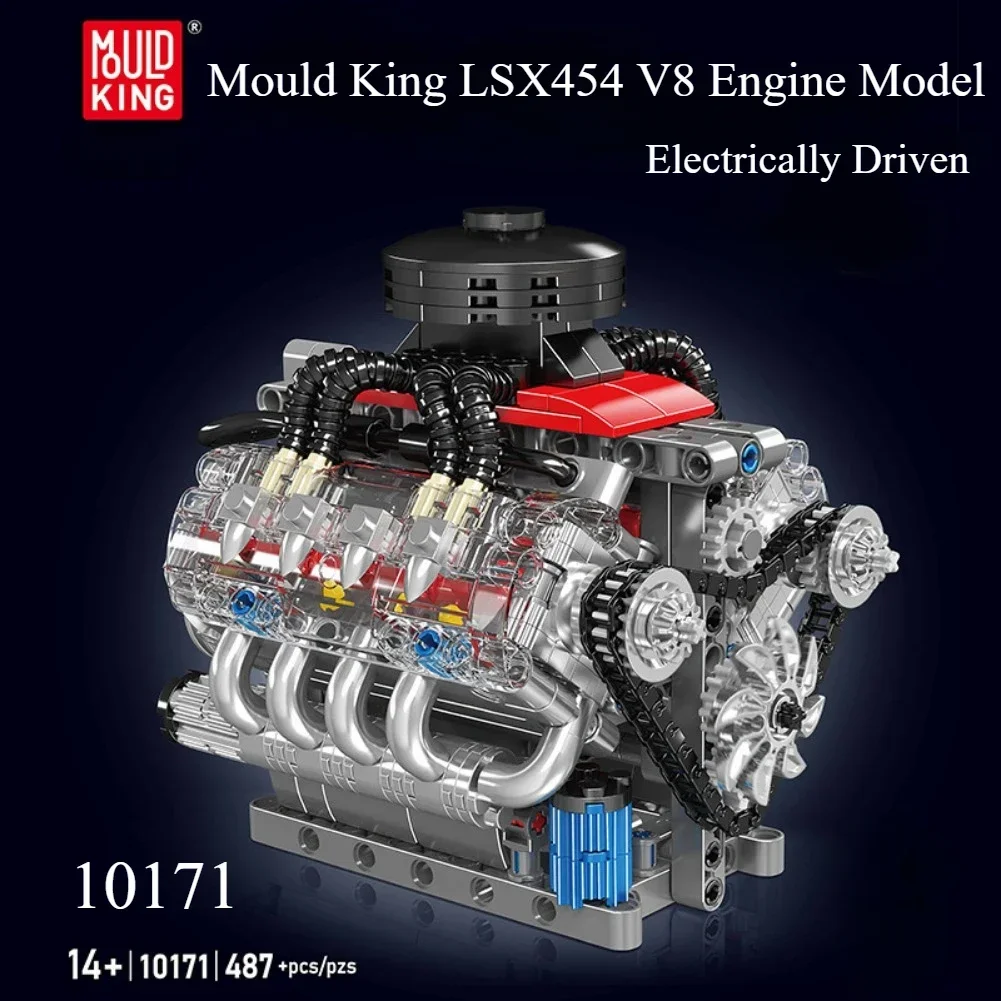 487+pcs Technical Motorized LSX454 V8 Engine Building Block Toys Educational Car Bricks Children MOC Toys Gift For Kids