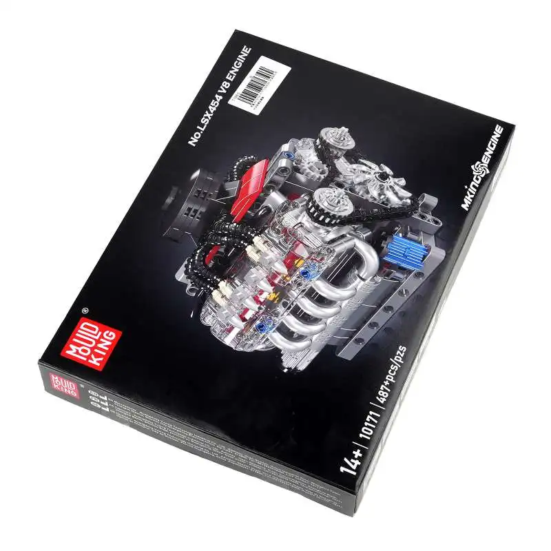 487+pcs Technical Motorized LSX454 V8 Engine Building Block Toys Educational Car Bricks Children MOC Toys Gift For Kids