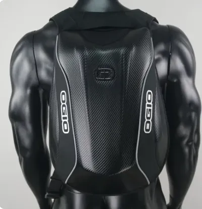 48L Motorcycle Carbon Fiber Hard Shell Backpack High-capacity Bag Waterproof Moto Racing Storage Travel Bag