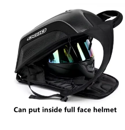 48L Motorcycle Carbon Fiber Hard Shell Backpack High-capacity Bag Waterproof Moto Racing Storage Travel Bag