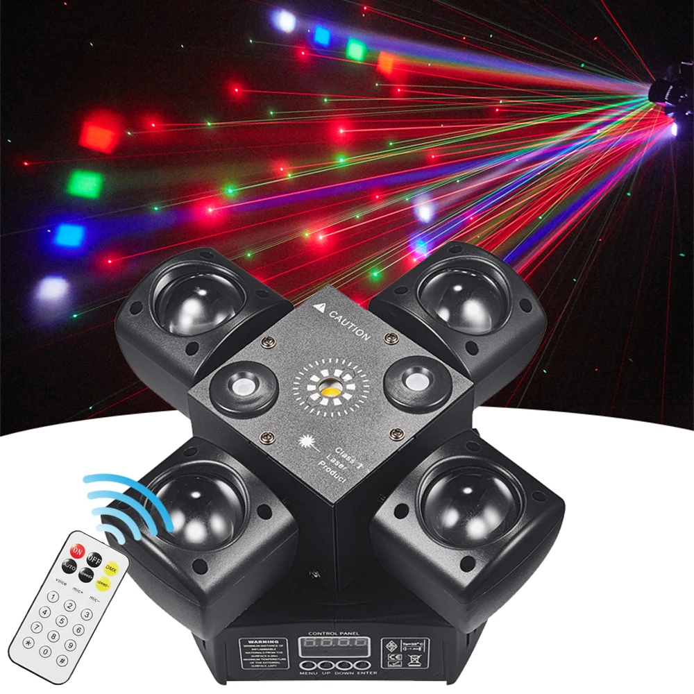 48W Colorful LED Beam Moving Head Light Red&Green Laser White Flash Lights DMX512 Sound Control For DJ Party 48W Colorful LED Beam Moving Head Light Red&Green Laser White Flash Lights DMX512 Sound Control For DJ Party