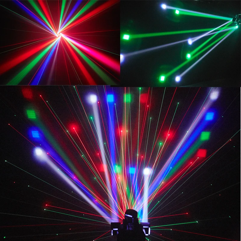 48W Colorful LED Beam Moving Head Light Red&Green Laser White Flash Lights DMX512 Sound Control For DJ Party 48W Colorful LED Beam Moving Head Light Red&Green Laser White Flash Lights DMX512 Sound Control For DJ Party
