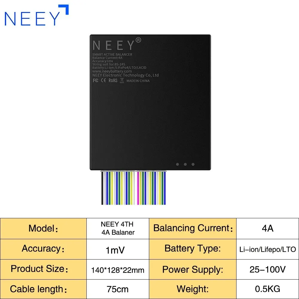 4A Smart Active Balancer 8S 10S 14S 16S 20S 21S 22S 24S Lifepo4 / Li-ion/ LTO Battery Equalization