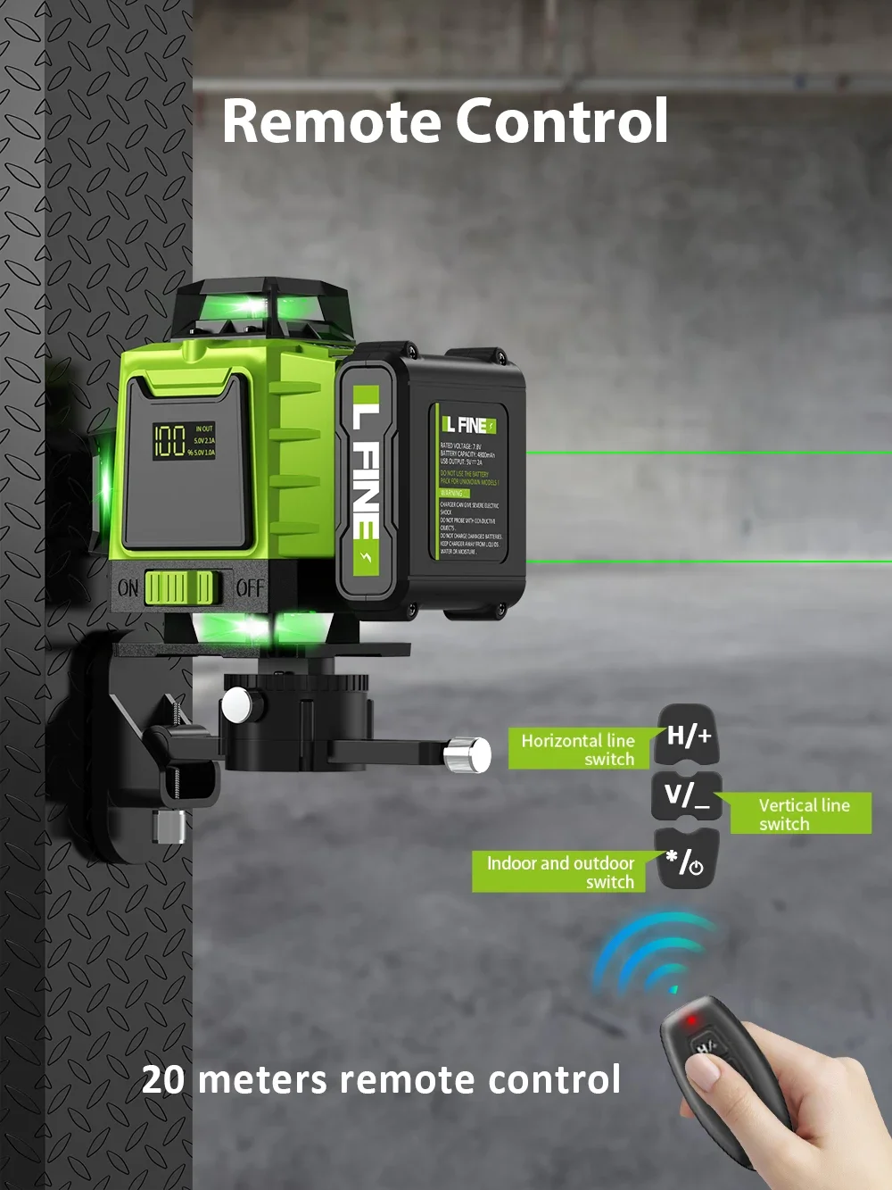 4D Laser Level 16 Lines Horizontal And Vertical With Remote Control 360°Self-leveling Laser Levels