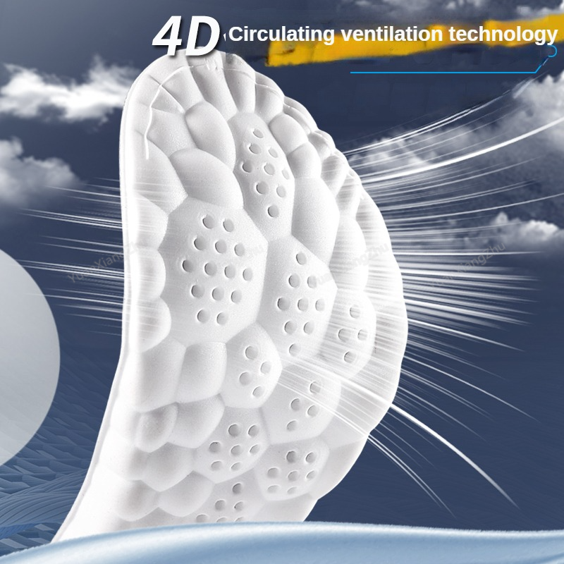 4D Sports Shoes Insoles Super Soft Running Insole for Feet Shock Absorption Baskets Shoe Sole Arch Support Orthopedic