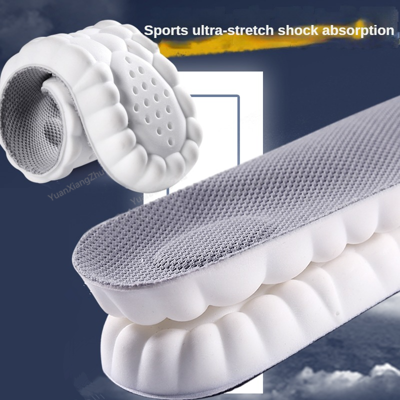 4D Sports Shoes Insoles Super Soft Running Insole for Feet Shock Absorption Baskets Shoe Sole Arch Support Orthopedic