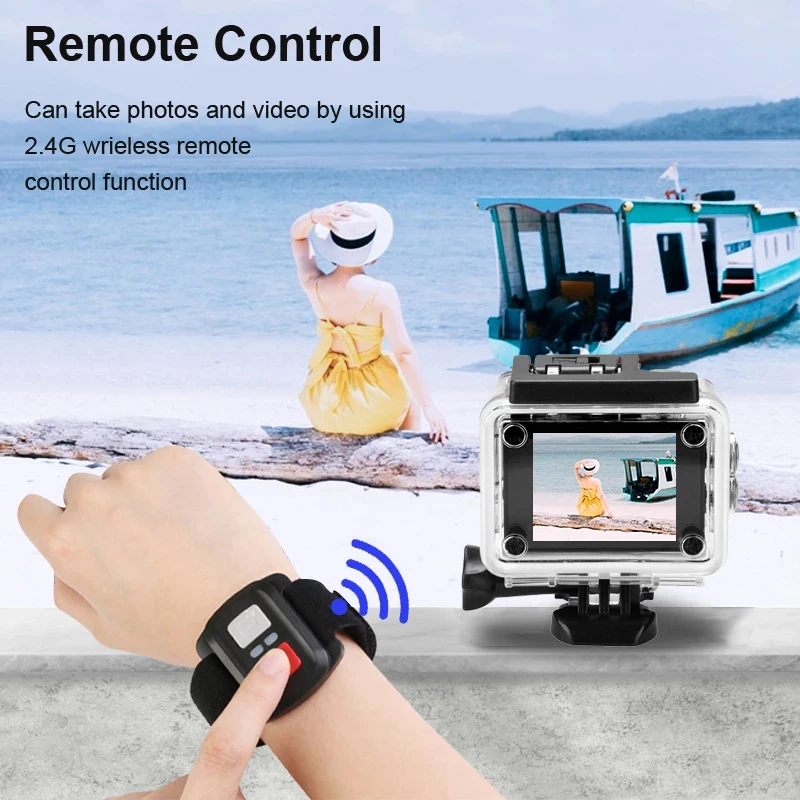4K Action Camera 1080P/30FPS WiFi 2.0″ 170D Underwater Waterproof Helmet Video Recording Camera Sports Cameras Outdoor