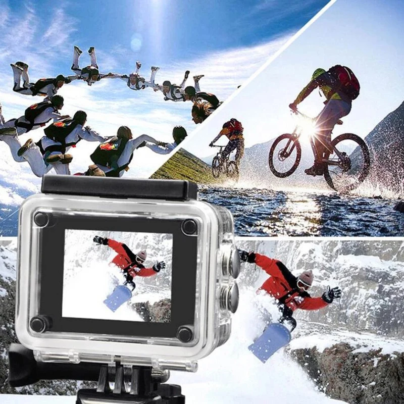 4K Action Camera 1080P/30FPS WiFi 2.0″ 170D Underwater Waterproof Helmet Video Recording Camera Sports Cameras Outdoor