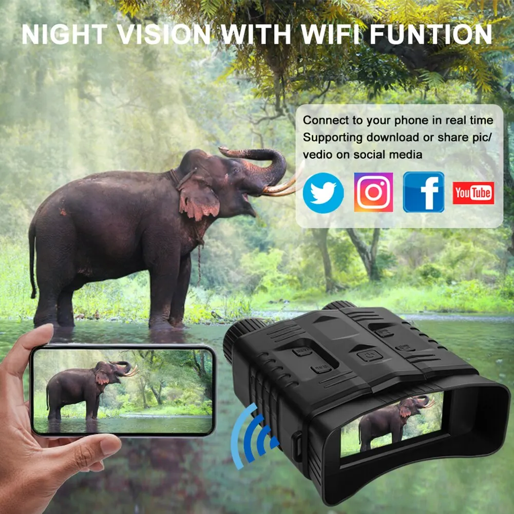 4K Night Vision Binoculars Device 10x Digital 800m Full Dark 8W Infrared WiFi Telescope Goggles For Hunting Camping 4K Night Vision Binoculars Device 10x Digital 800m Full Dark 8W Infrared WiFi Telescope Goggles For Hunting Camping