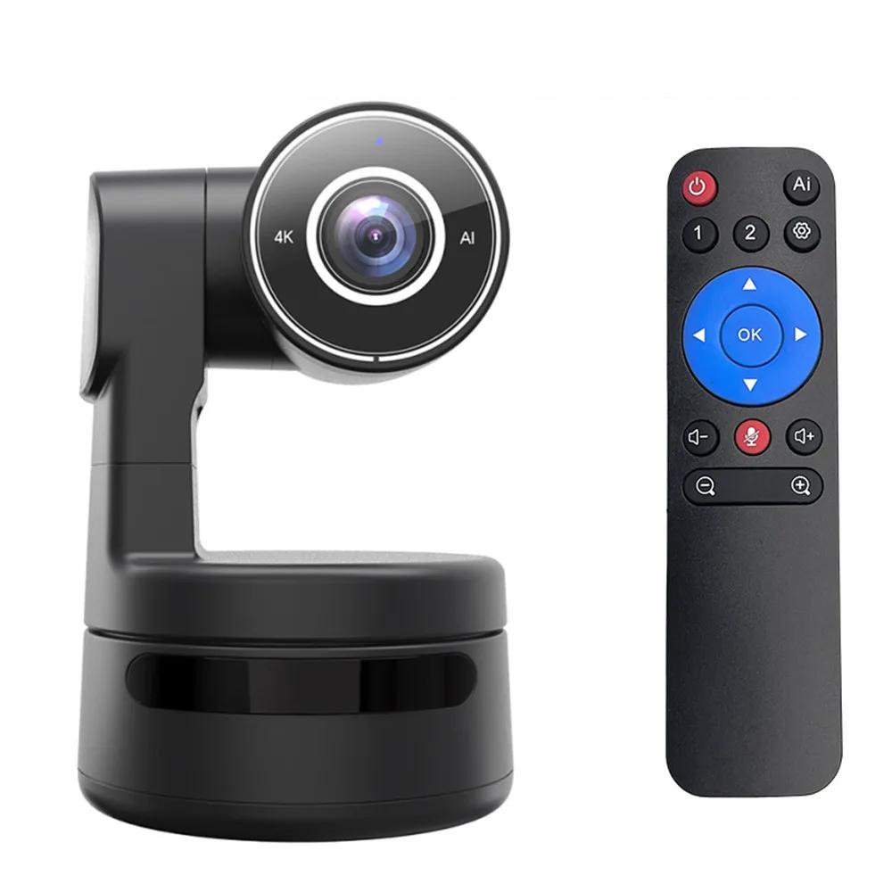 4K PTZ Webcam AI Function with Mics Camera 4X Digital Zoom Auto Track Focus for Youtube Living Stream Online Meet Video 4K PTZ Webcam AI Function with Mics Camera 4X Digital Zoom Auto Track Focus for Youtube Living Stream Online Meet Video