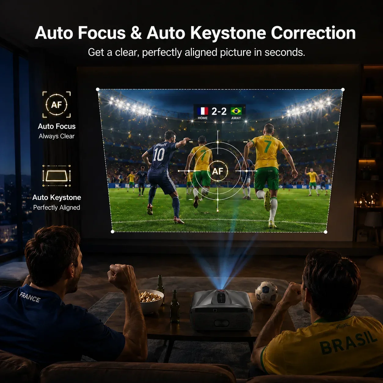 4K Smart Projector Native 1080P Dolby Audio KTV Karaoke Auto Focus Auto Keystone Dust Proof WiFi6 Outdoor Home Theater
